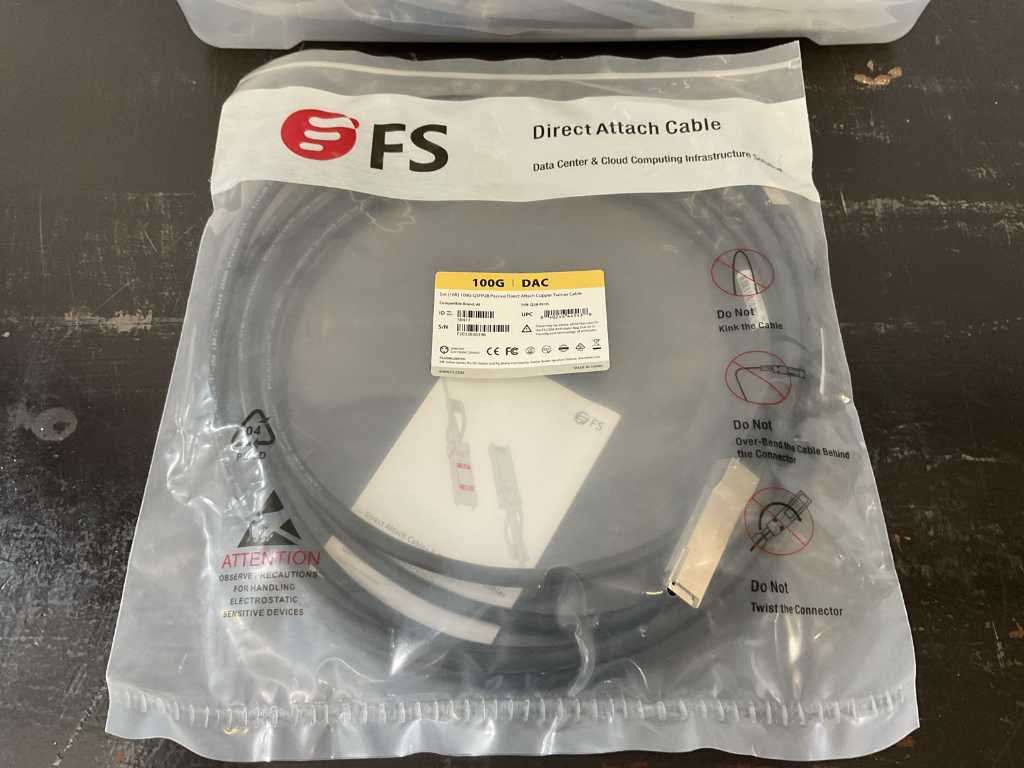 FS 100G QSFP28 Direct Attatch Kabel 5M (2x)