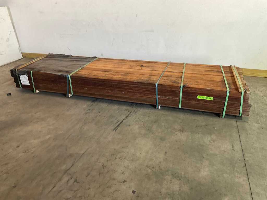 Planche en bois dur Angelim Vermelho 300x10x2 cm (19x)