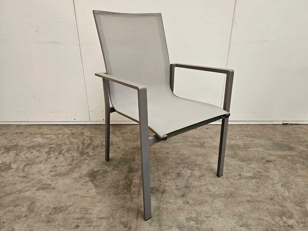 2 x Garden Prestige Chaise empilable en aluminium Napoli Warm Grey
