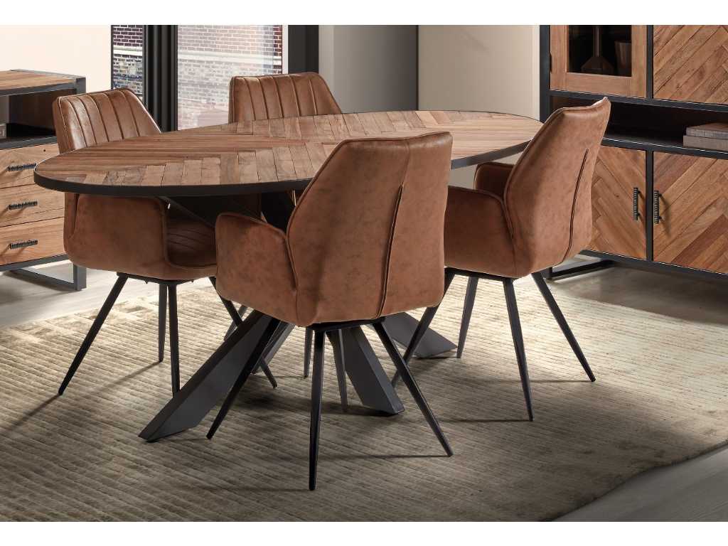 Ovale tafel ALICANTE 220 cm in massief hout