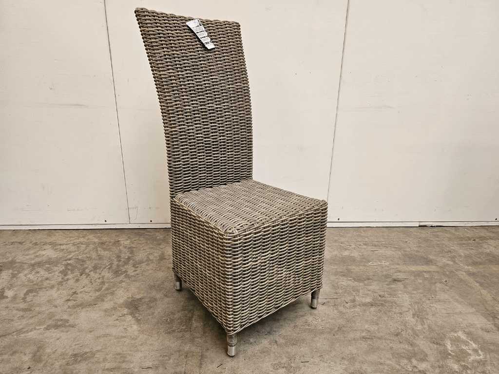 4 x Luxury Lounge Wicker Chair Detroit Kobo Grey - High Back