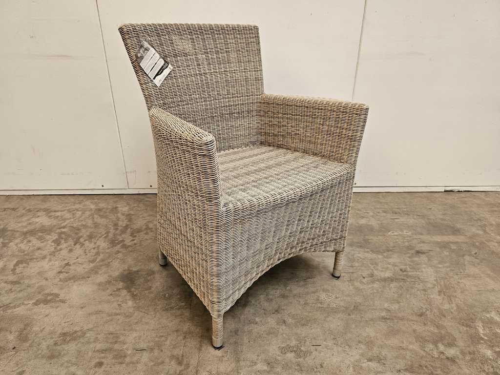 2 x Luxury Lounge Wicker Chair Round Wire Coral Grey