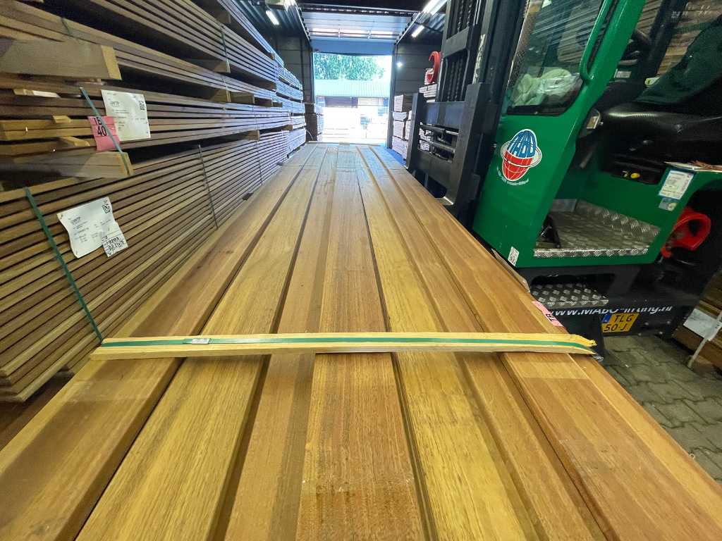 Guyana Ipé hardwood planks planed 21x145mm, length 430cm (41x)