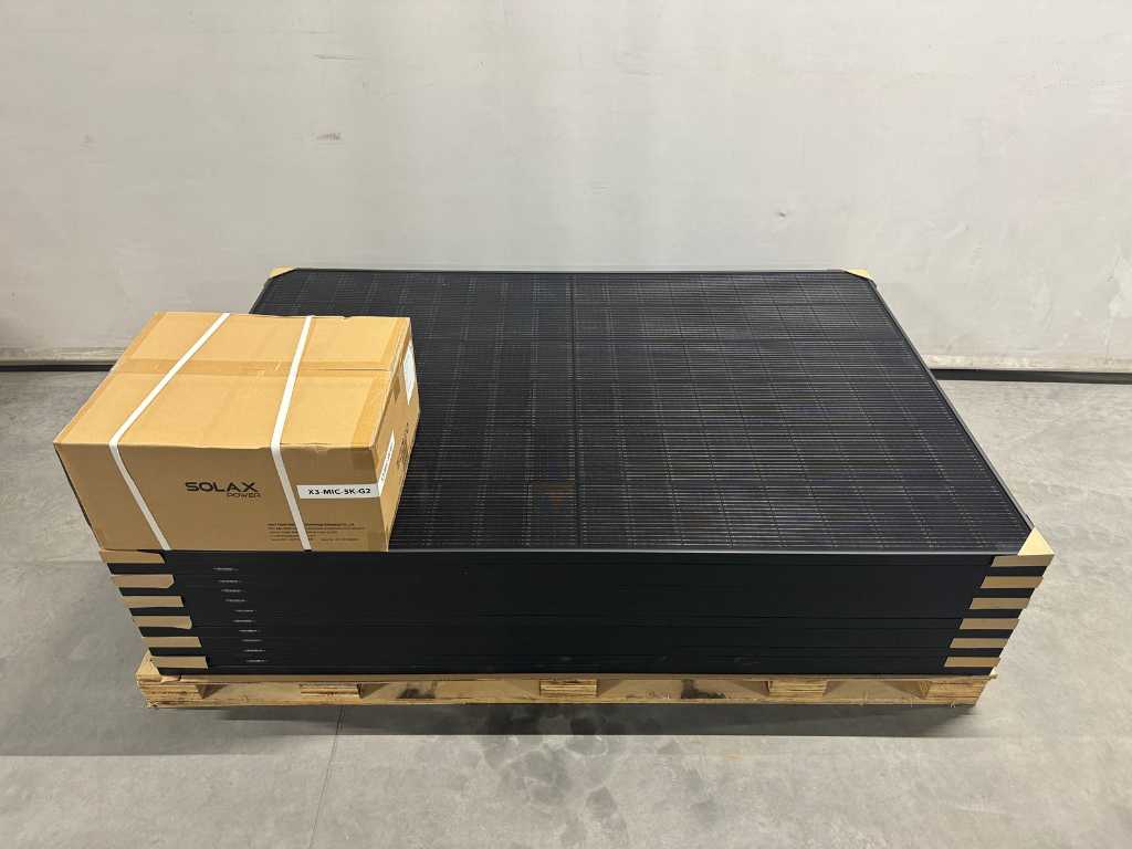 QN - zestaw 12 paneli fotowoltaicznych full black (420 wp) z inwerterem Solax 5.0 (3-fazowym)