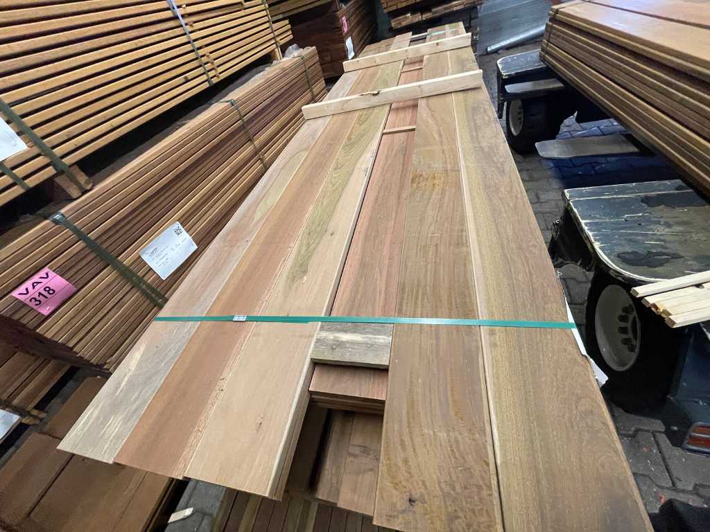 Ipé hardwood planks planed 21x145mm, length 7/335cm 20/305cm (27x)