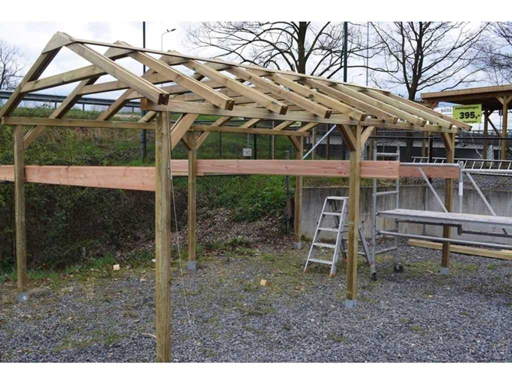 Construction à ossature de toit à pignon en bois de pin 480x337x286cm