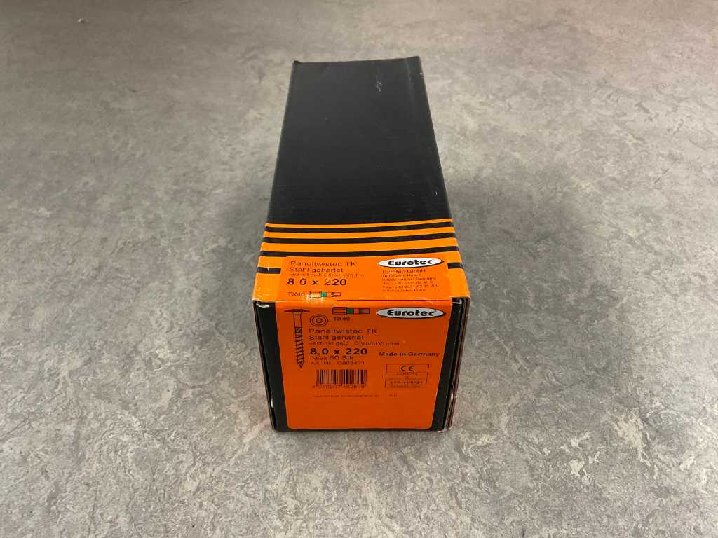 Eurotec - counter head screw galvanized 8.0x220mm TX40 50-pack (6x)