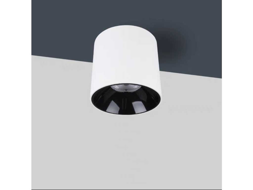 20 x Opbouwspot GU10 Fitting - Cilindrisch - Wit/Zwart