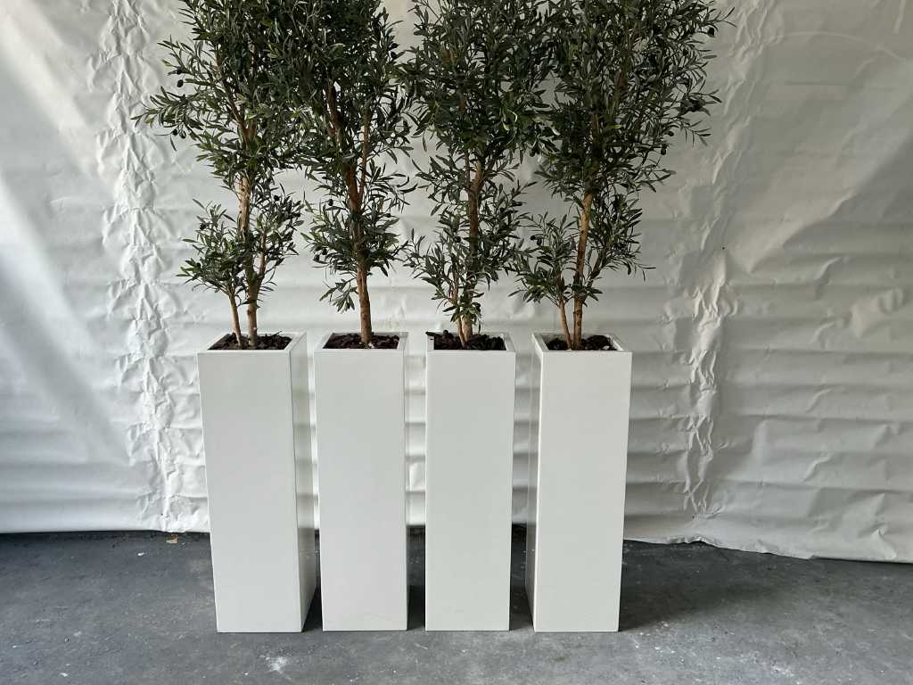 Planter with artificial tree