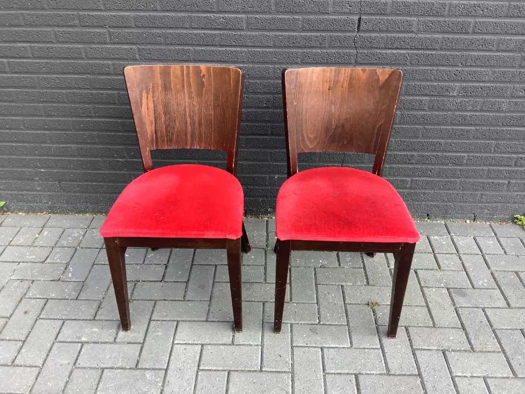 Drewniane krzesło restauracyjne z tapicerowanym siedziskiem (10x)