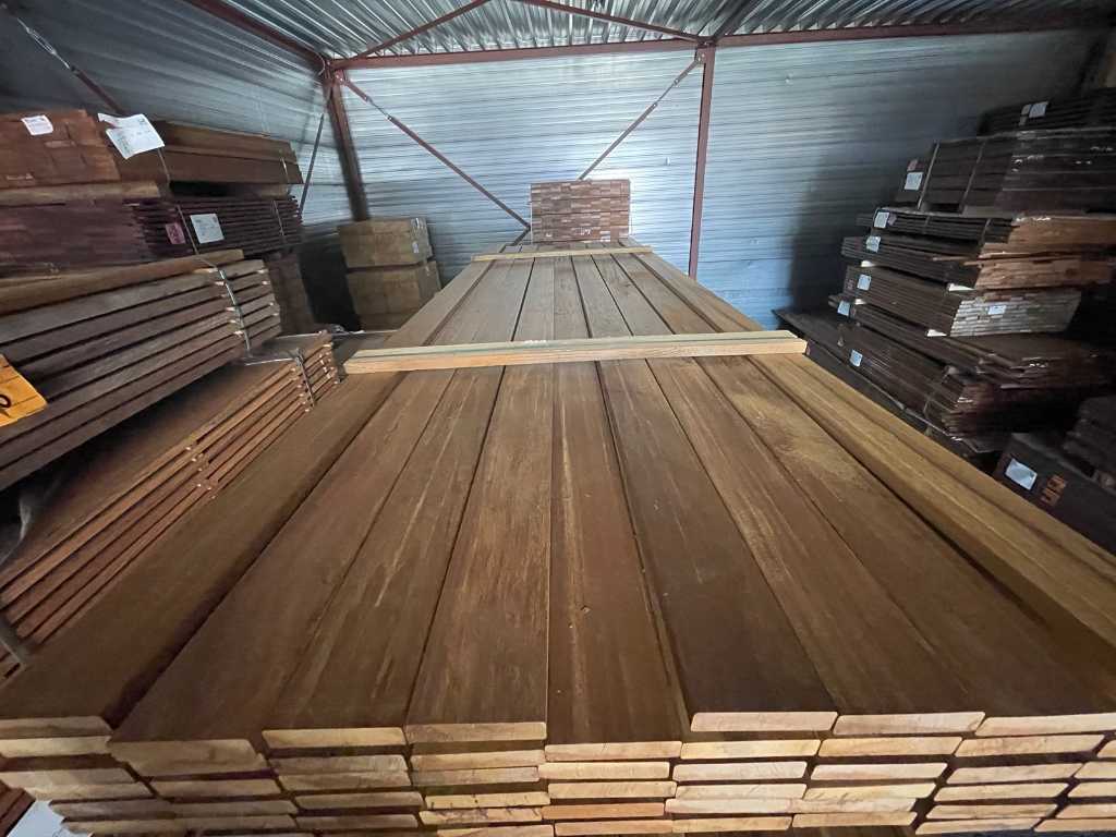 Guyana ipé hardwood planks planed 21x90mm, length 80/185cm 54/275cm (134x)