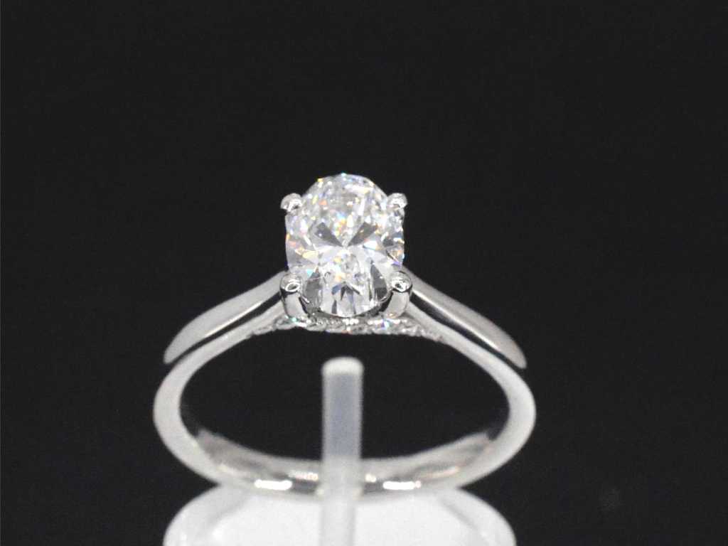 Platinum solitaire ring with a 1.23 carat brilliant-cut diamond
