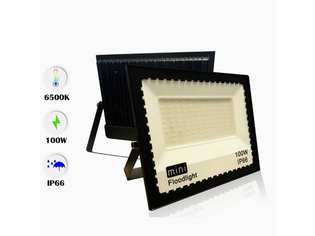 20 x Projecteur LED - 100W MINI - 6500K blanc froid - Étanche (IP65)