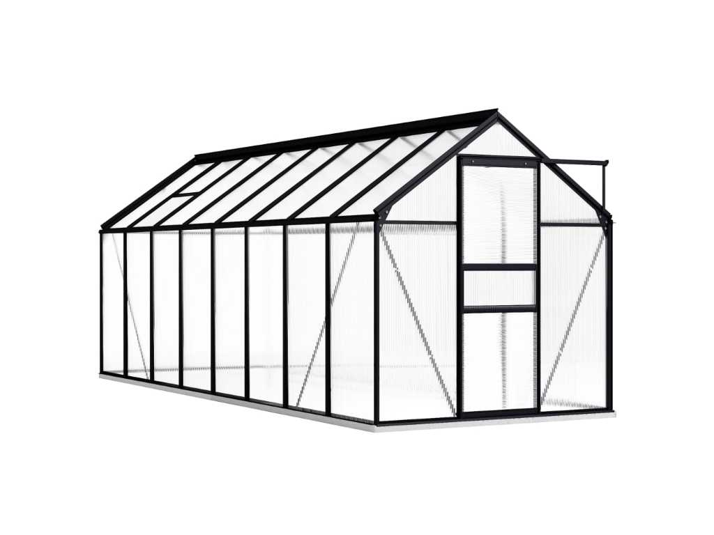Greenhouse with base frame Anthracite Aluminium 9.31 m²