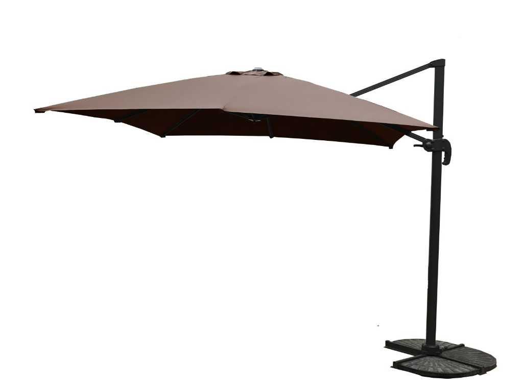 Umbrelă de soare suspendată taupe / nisip - 300x300 cm 