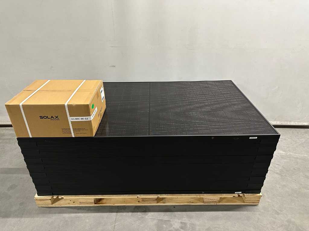AEG - zestaw 16 paneli fotowoltaicznych full black (375 wp) z falownikiem Solax 6.0 (3-fazowym)
