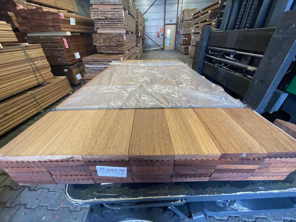 Basralocus prime hardwood planks planed 28x145mm, length 365cm (56x)