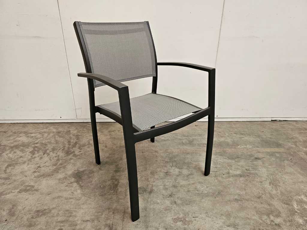 4 x Garden Prestige Alu Stacking Chair Namur Anthracite - Silver