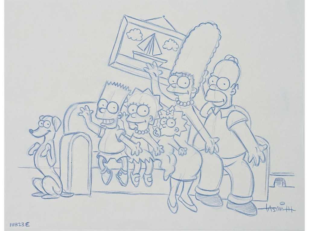 Todd Aaron Smith, Zeichnung der Simpsons-Familie, ca. 2014