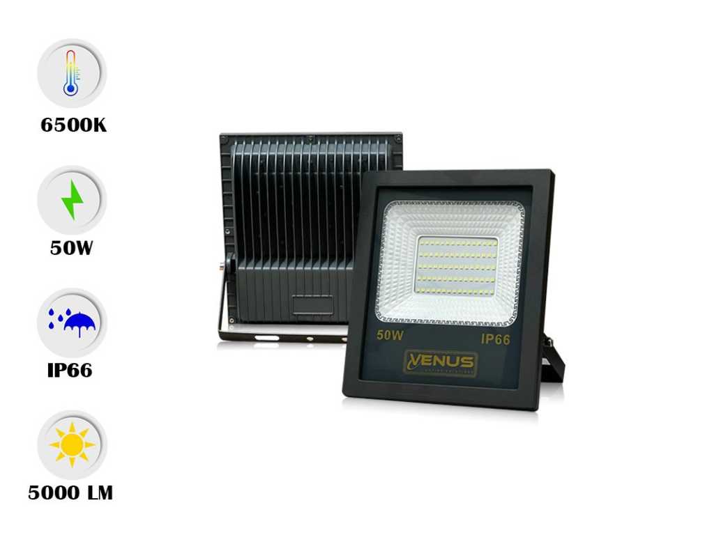 40 x LED Breedstraler 50W IP66 - 6500K Koud Wit - Waterdicht 