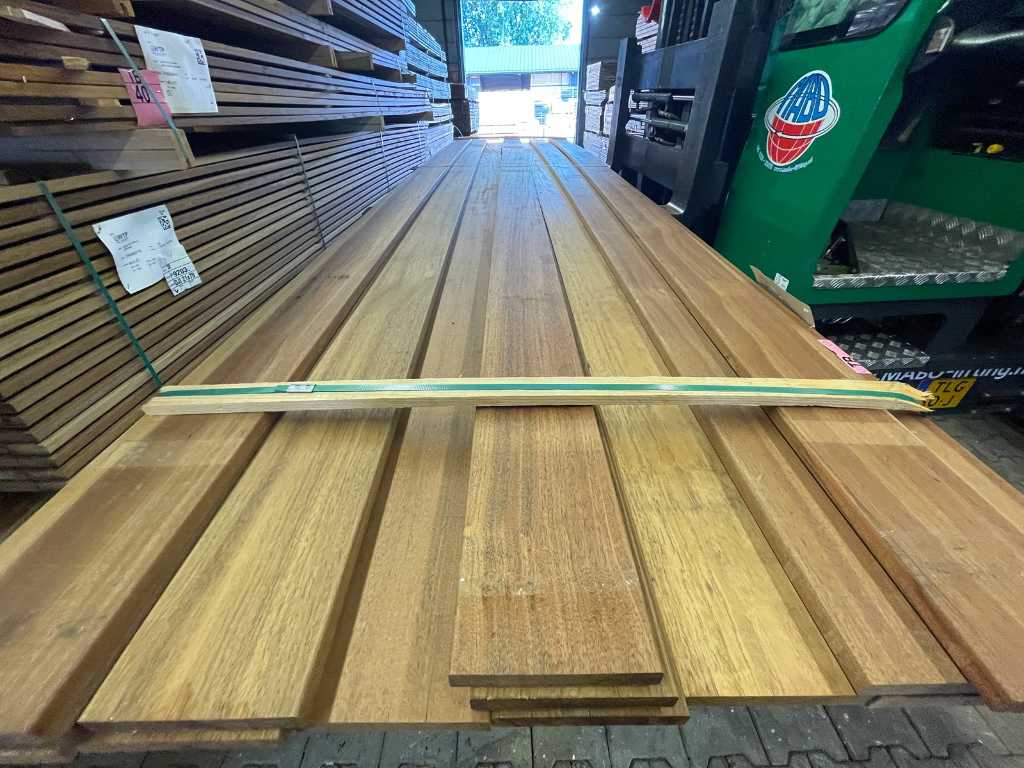 Guyana Ipé hardwood planks planed 21x145mm, length 460cm (15x)