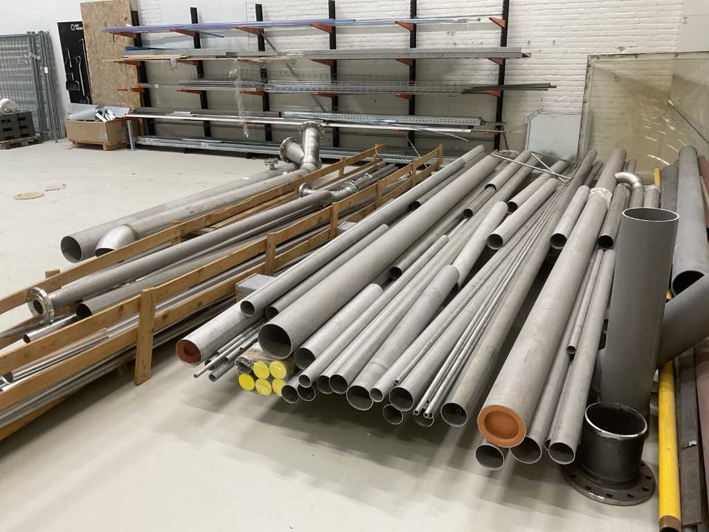 Lot of stainless steel piping and various