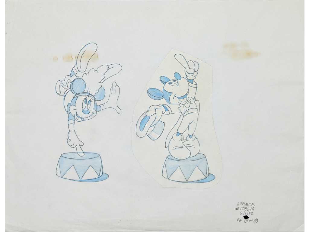 Walt Disney Studio, drawing 1992, Mickey and Minnie
