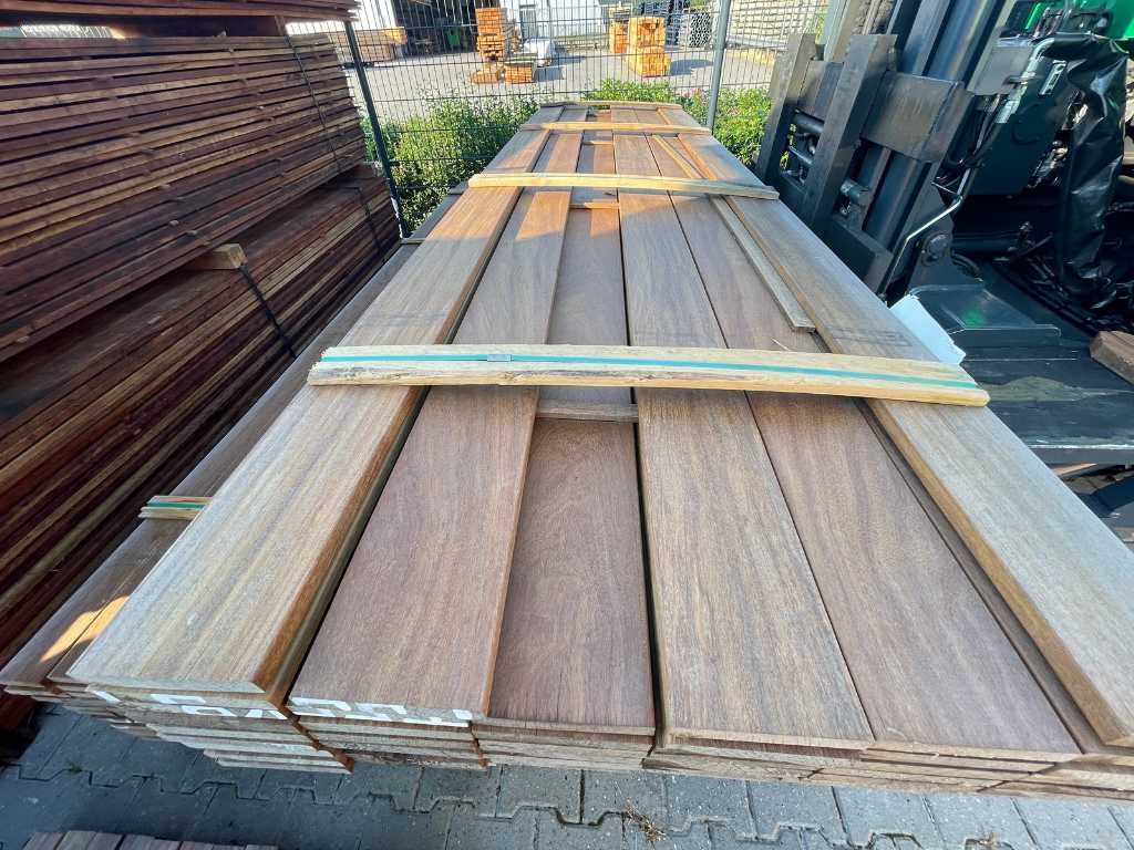 Guyana ipé hardwood planks planed 21x145mm, length 365cm (55x)