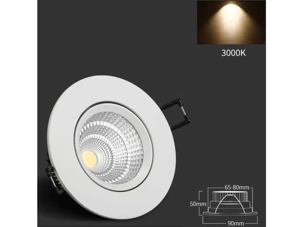 200 x LED-Spot - 7W - Einstellbar - Weiß - 3000K Warmweiß 