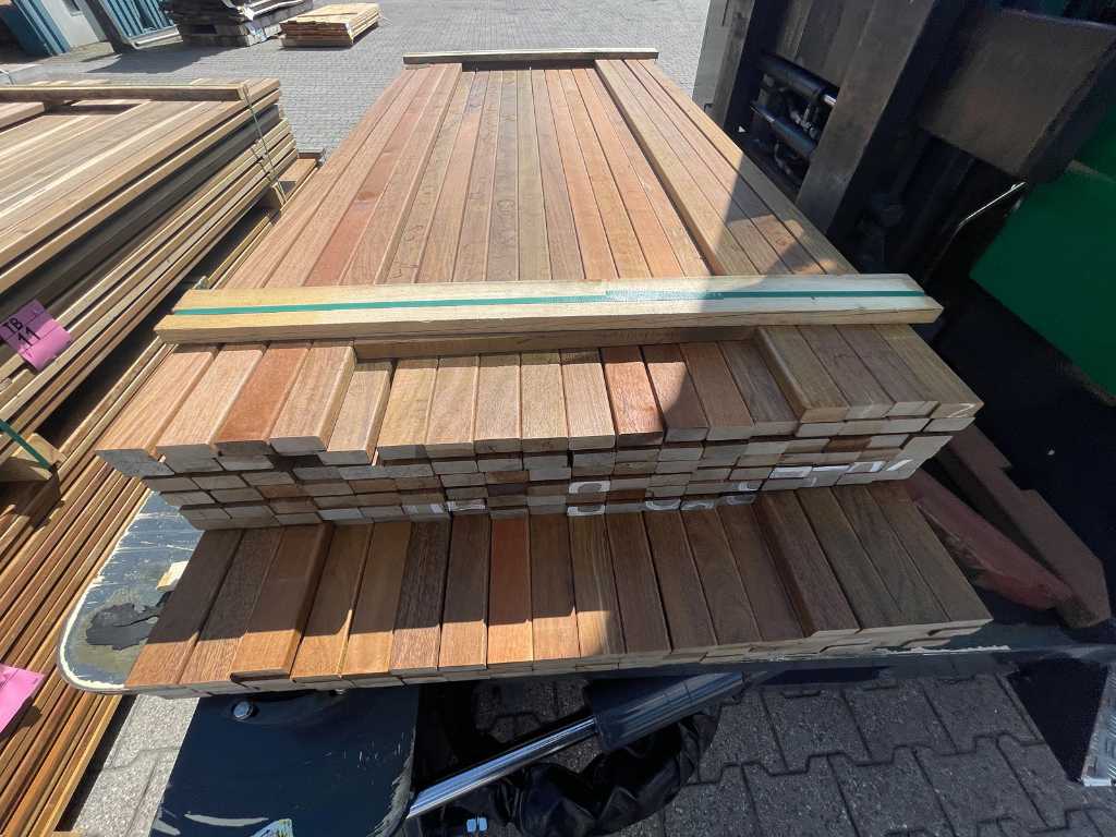 Ipé hardwood planks planed 21x45mm, length 103/185cm 61/215cm (164x)