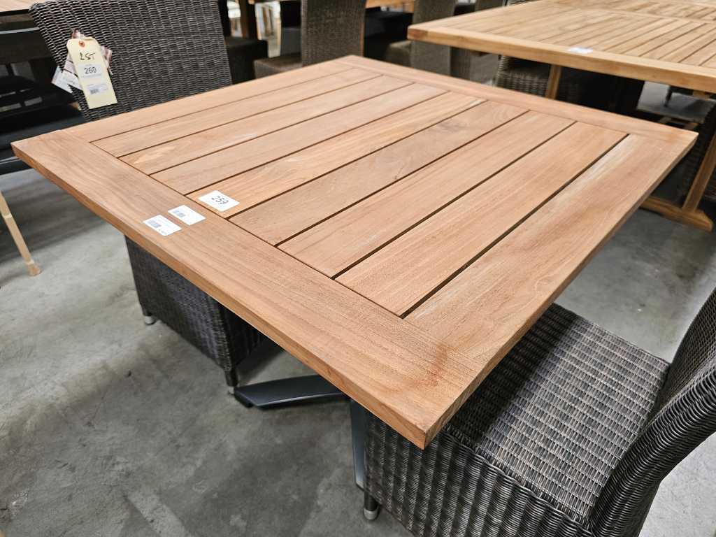 Teak Table Cancun 90 x 90cm with Alu Base Anthracite