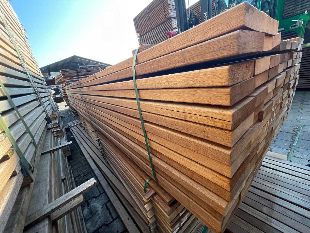 Basralocus hardwood planks planed 25x90mm, length 335cm (121x)