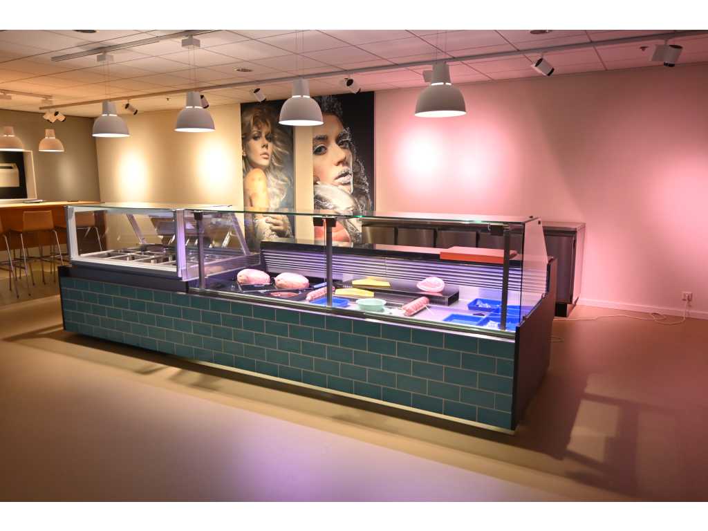 Smeva - Vision Greenline KU A - Refrigerated display showroom model with Ubert heat cabinet