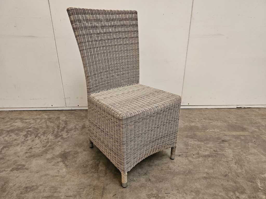 2 x Luxury Lounge Wicker Chair Round Wire Kobo Grey