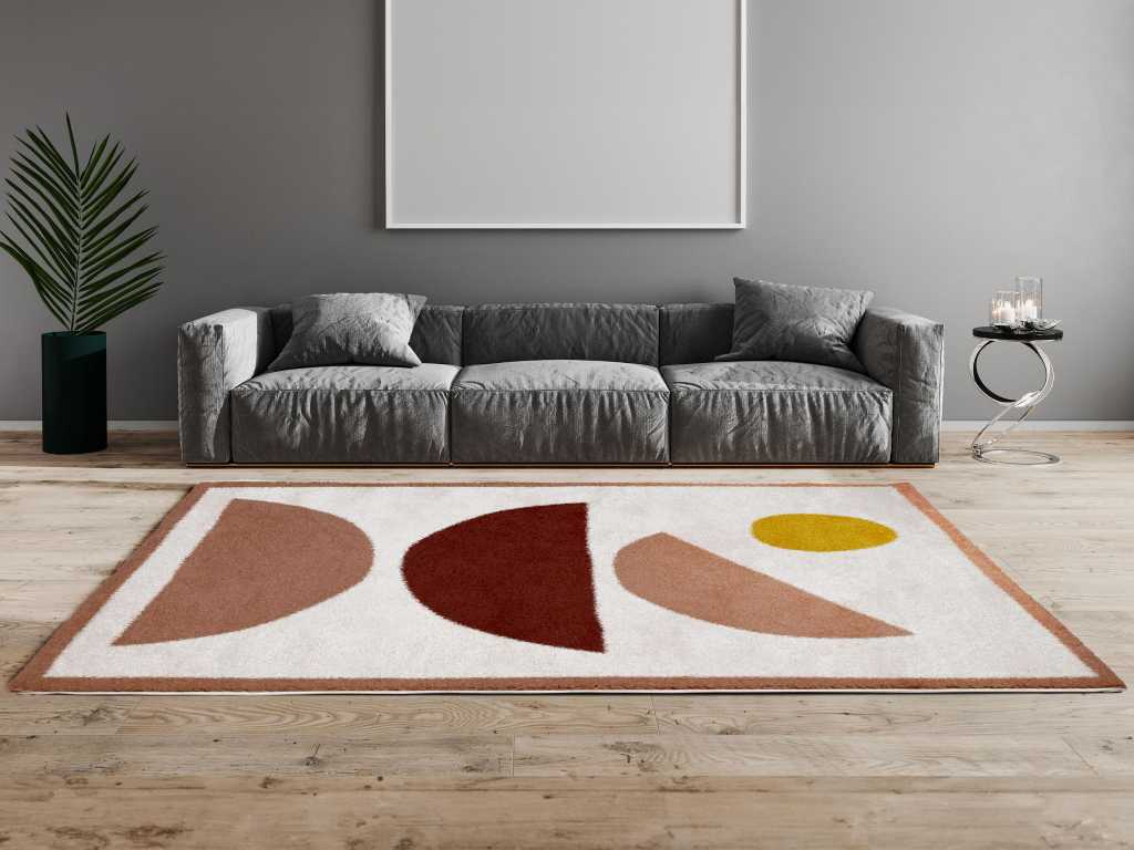 Shaggy design rug with abstract patterns - 160 x 230 cm - Multicolor
