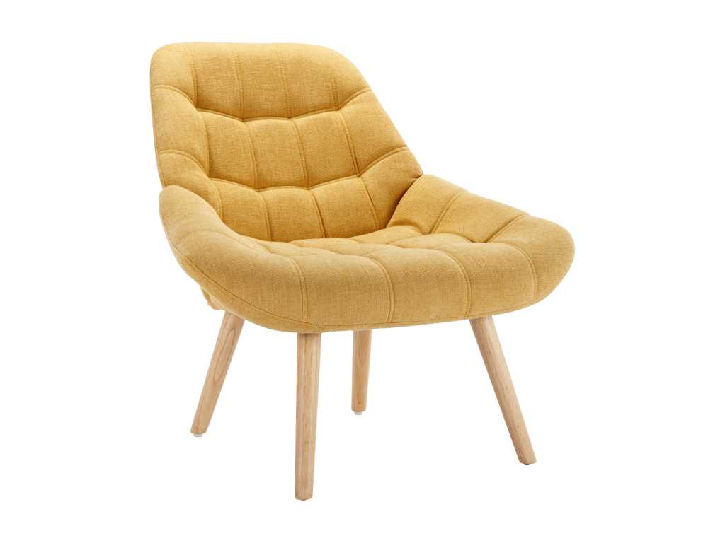 Mustard yellow fabric armchair