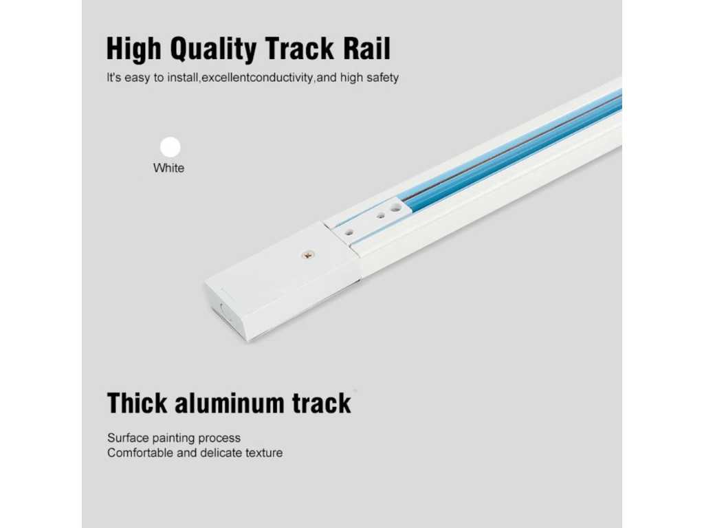 10 x Rail monophasé - 1 mètre (blanc)