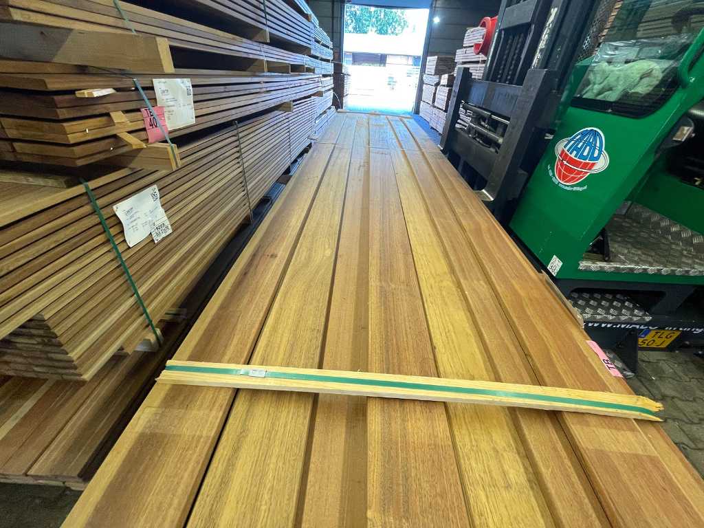 Guyana Ipé hardwood planks planed 21x145mm, length 400cm (55x)