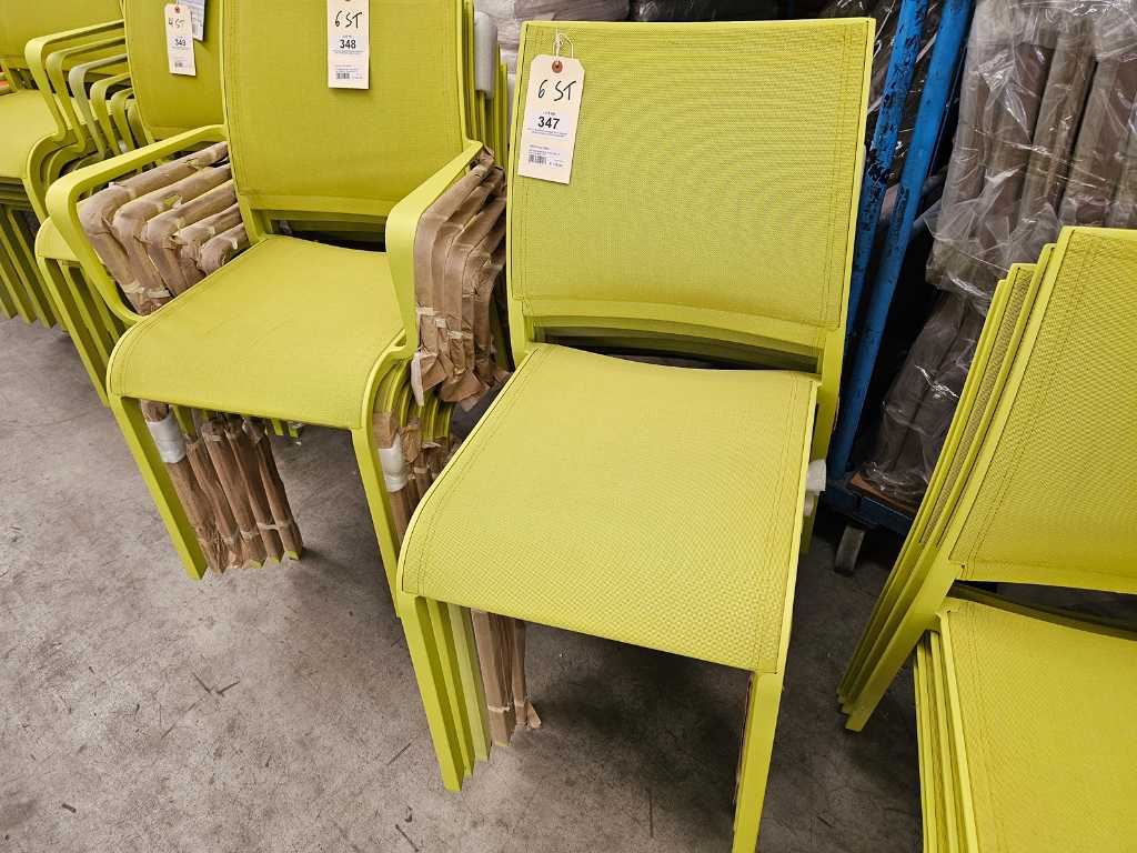 6 x Garden Prestige Alu Stacking Chair Nice Green Matt + Green 