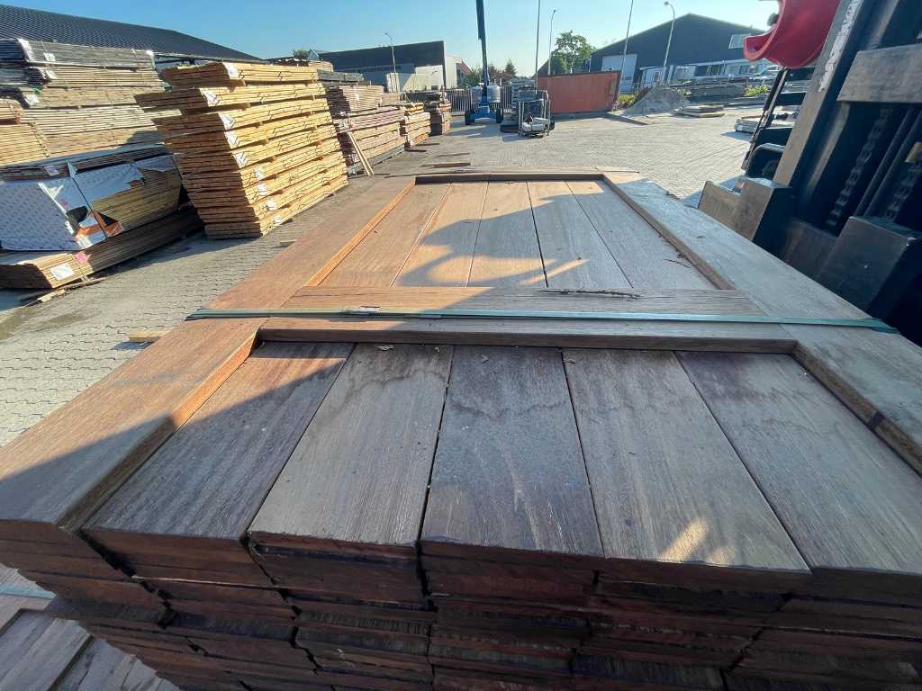 Black Kabbes prime hardwood planks planed 21x145mm, length 155cm (100x)
