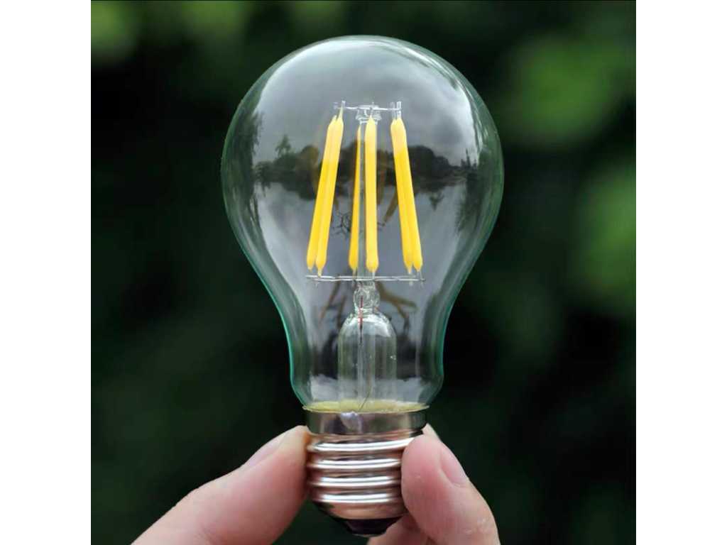 100 x Ampoule à filament A60 - 6W - LED - E27 - dimmable - 2700K (blanc chaud)