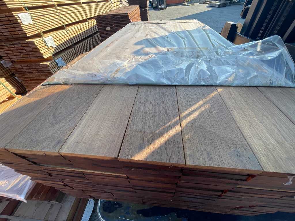 Basralocus prime hardwood planks planed 21x140mm, length 215cm (135x)