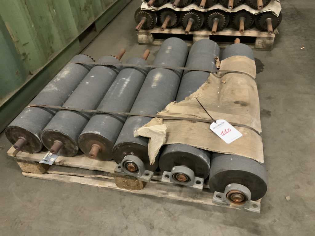 Metal rollers for feeder conveyor (6x)
