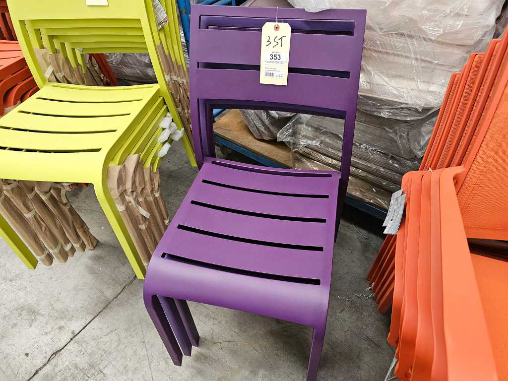3 x Garden Prestige Alu Stacking Chair Nice Slat Purple