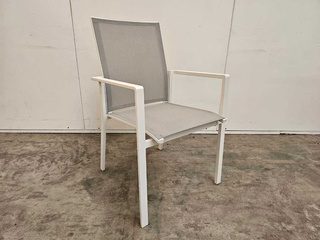 2 x Garden Prestige Alu Stacking Chair Napoli White