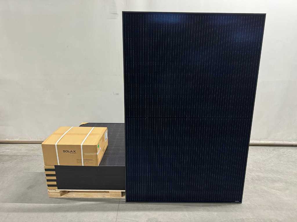 Exiom - set of 8 full black (375 wp) solar panels and 1 Solax X1-3.0-T-D(L) inverter (1-phase)