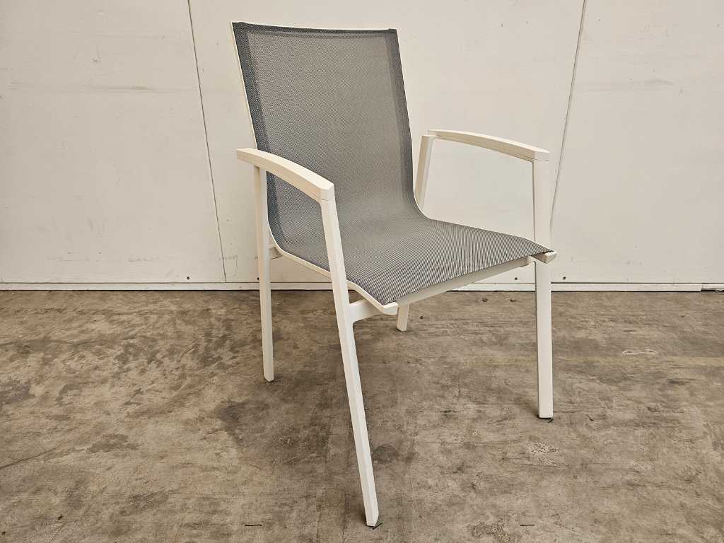 2 x Garden Prestige Chaise empilable en aluminium Bondi Blanc mat