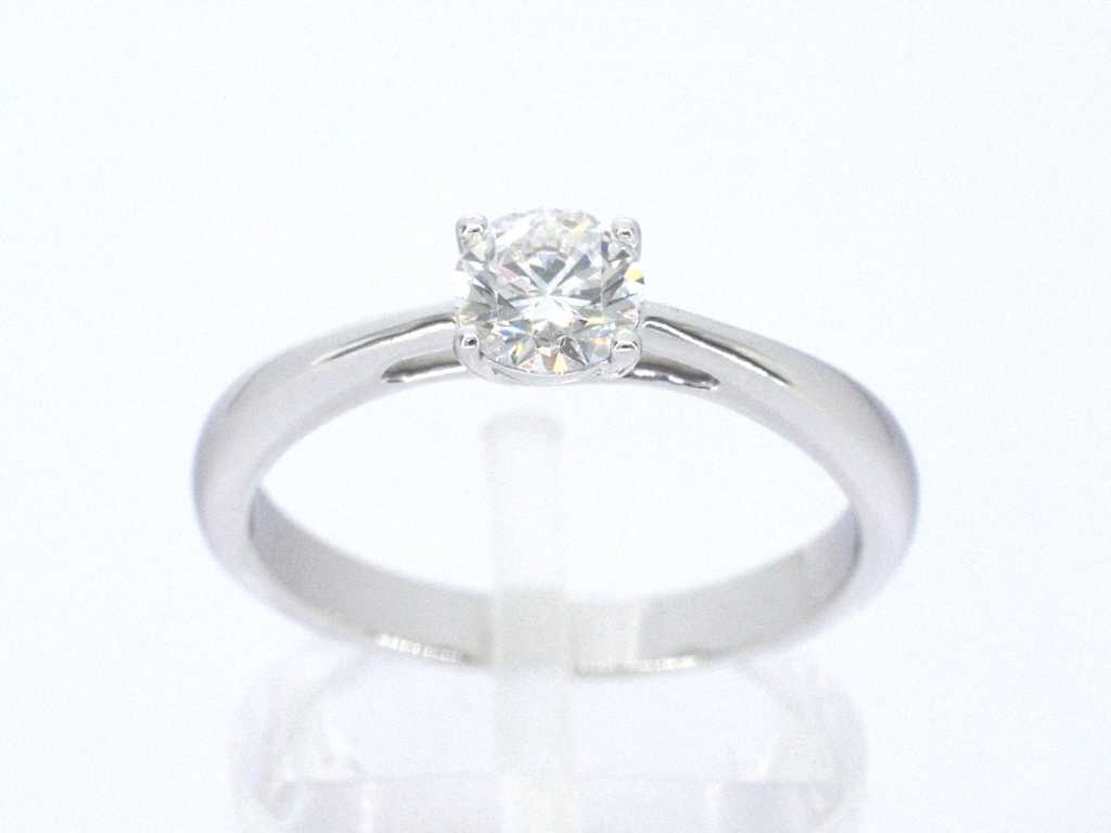 White gold solitaire ring with 0.51 carat Brilliant cut diamond