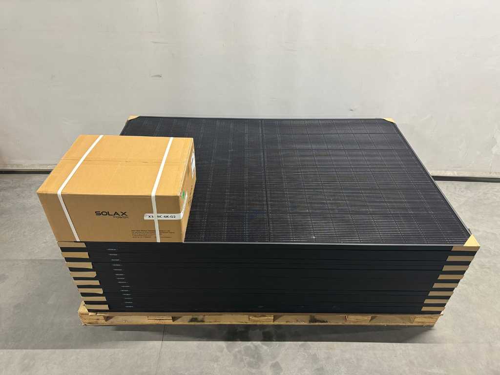 Cecep - set di 16 pannelli solari full black (410 wp) con inverter Solax 6.0 (trifase)