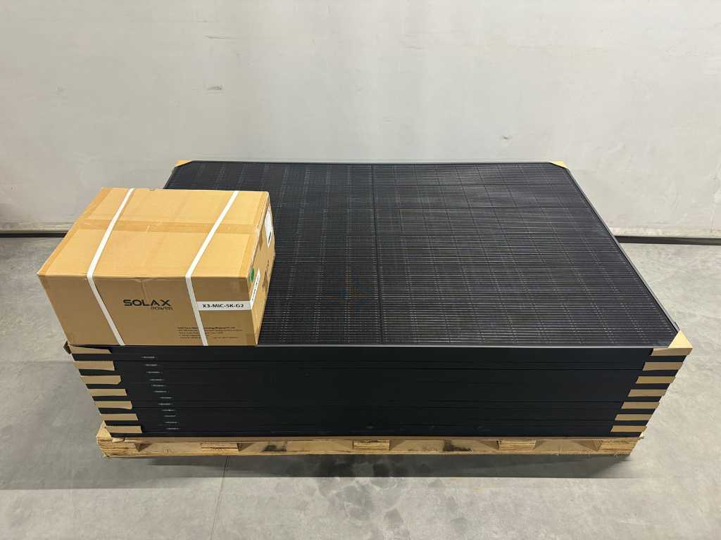 QN - zestaw 14 paneli fotowoltaicznych full black (420 wp) z inwerterem Solax 5.0 (3-fazowym)